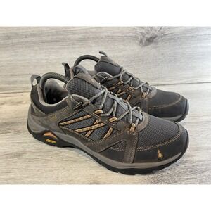 Ahnu Womens Hiking Boot Size 8.5 Brown Leather Low Vibram Lace Up‎ Shoe Sneaker